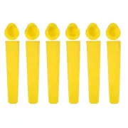 6pcs Silicone Ice Pops Mold with Lid DIY Ice Cream Makers 5.91"Long, Yellow