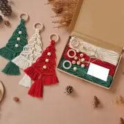 1set Christmas Tree Macrame Craft Kit DIY Wall Hanging Decor Christmas Ornaments