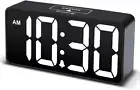 Small Digital Alarm Clock with Large Display, USB Charging Port, 12/24H, Snooze