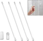 17 Inch Long Vertical Blind Wand, Window Blind Tilt Rod, ZGWANSUI Blind Tilt Wand Replacement with Hook and Grip, Blinds Replacement Wand Clear, Blind Control Stick Parts, Opener Accessory (4 Pack)