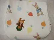 Peter Rabbit White Burp Cloth Handmade