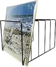 Vinyl Record Holder Display Stand, Metal Vinyl Record Storage Rack, Modern Desktop Magazines File Holder Rack Books Document LP Album Storage for Home Office