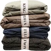 ECOHomes Bed Sheet Organizer and Storage Label Bands | Sheets Set Organizers for Linen Closet - Elastic Bedding Sheet Keepers Straps for Foldable Bedsheet, Pillow Case, Duvet (King 4PCs Pack | Cream)