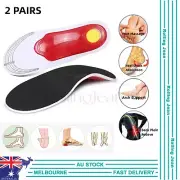 2X Arch Support Foot Plantar Fasciitis Insoles Insert Orthotic Shoe Inner Pads
