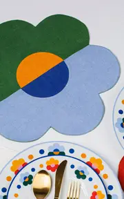 [Misette] Set-of-Four Floral Linen Placemats