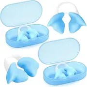 Soulchen 2 Pcs Swimming Nose Plugs Silicone Waterproof Painless Swim Nose Clip with Storage Box for Adults Kids Men Women Beginners(Adult,Blue)