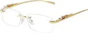 [ADE WU] Vintage Rimless Sunglasses Retro Luxury Gold Metal Frameless Rectangle Colored Lens Sun Glasses