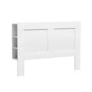 Artiss Bed Frame Double Size Bed Head with Shelves Headboard Bedhead Base White