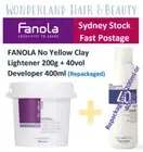 FANOLA No Yellow Clay Hair Lightening Bleach Powder 200g + 40vol Developer 400ml