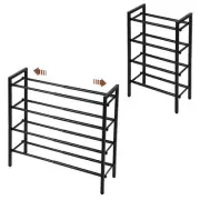 4-Tier Expandable Shoe Rack, Adjustable Shoe Storage Shelf Organizer, Sturdy ...