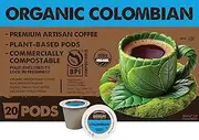 Ekocups Colombian Coffee Pods - Organic, Compostable, Plant-Based & Freshness-Sealed - French Press-Quality Brew - Keurig Compatible - Medium Roast, 20ct