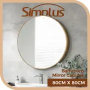 Simplus Round Bathroom Shaving Cabinet Mirror Vanity Medicine Wall Storage 80CM