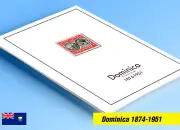 COLOR PRINTED DOMINICA [CLASS.] 1874-1951 STAMP ALBUM PAGES (12 illustr. pages)
