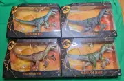 Mattel Jurassic World Amber Collection Raptor Set Of 4: Blue Charlie Delta Echo