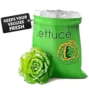 Lettuce Keeper for Refrigerator – 3-Layer Reusable Produce Storage Bags with Foil Lining and Drawstring | Breathable, Washable, Sturdy & Easy to Use | Great for Lettuce, Leafy Greens, Fruits & Veggies