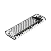 Orico Transparent M.2 NVME USB3.1 Gen.2 USB-C SSD Enclosure - Silver [ORICO-TCM2-C3-SV-BP-HW]