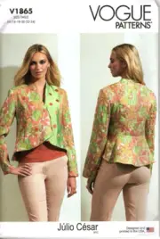 Vogue V1865 Misses 16 to 24 Julio Cesar Lined Jacket Sewing Pattern New