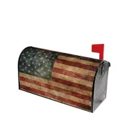 Retro American Flag Mailbox Covers Magnetic Post Box Cover 21x18 in Black5