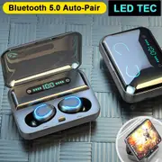 Bluetooth Earphones Mini LED Display Headphones Stero Sound 2000mah Power Bank Wireless Headsets Sport with Microphone - breath light led