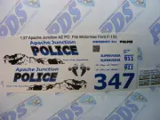 Apache Junction AZ Police 1:27 Waterslide Decals For Motormax Ford F-150