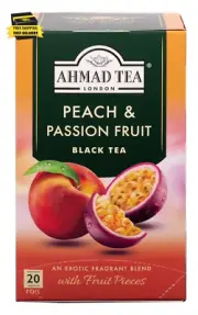 Black Tea, Peach & Passion Fruit Teabags, 20 Ct (Pack of 1) - Caffeinated & Suga