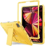 DTTO for iPad Pro 11 inch Case 2022(4th Gen)/2021(3rd Gen), [Screen Protector] Dual Layer Full Body Protection Cover with Pencil Holder, Also Fit iPad Pro 11'' 2020&2018/iPad Air 5/Air 4 - Yellow
