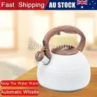 Whistling Kettle Tea Stove Gas Camping Top Stainless Steel Teapot Kitchen white