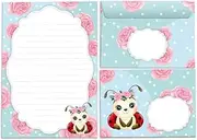 Letter Pad with Envelope for Kids Ladybird Stationery Set for Girls (A5 Pad with 25 Sheets + 15 Envelopes)