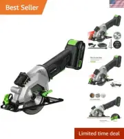 Mini Circular Saw, DC20V 4-1/2" Cordless Circular Saw with 2.0Ah battery, Las...