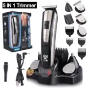 Mens Rechargeable Hair Clipper Beard Trimmer Kit Cordless Hair Mustache Trimmer