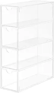 [Generic] Acrylic Sunglasses Organizer,Sunglasses Case for Table | 4-Layer Tabletop Eyeglass Display Case, Eyewear Collection Box for Jewelry Watch