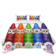 Funny Cats for Kids Color Pencils Kittens Coverlet