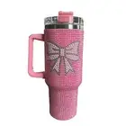 Tumbler With Handle & Straw , 40oz Stainless Steel Vacuum Insulated Tumbler