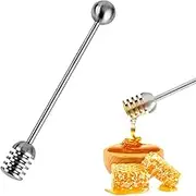 Honey Dipper Sticks, Honey and Syrup Dipper Stick Server Honey Spoon 304 Stainless Steel Wand for Honey Pot Jar Containers,Coffee Accessories Cooking Utensils Kitchen Gadget（6.2in）