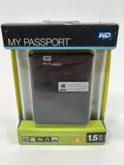 NOS WD My Passport 1.5 TB Portable HD Drive Hard Drive Western Digital Black