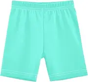 [RPLIFE] Girls Cotton Biker Shorts Aqua Blue Lined Spandex Bike Shorts for Under Dresses Toddler Outfits Summer Clothes, 4-10 Years, Aqua Blue, 4 Years
