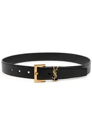Saint Laurent Logo Leather Belt - Black 85 (UK12/ M)