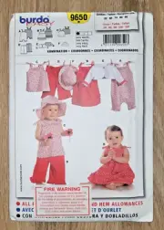Burda Easy 9650 Pattern Baby Coorindates Ages 3-18 Mths