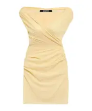 Jacquemus The Rita Ruched Mini Dress FR38 light beige