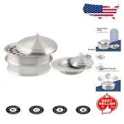 Elegant Stainless Steel Matte Communion Serving Tray with Stackable Bread Plate