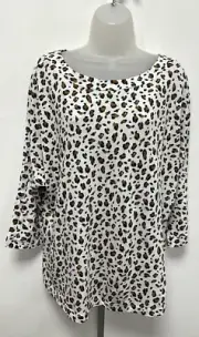 NEW! Phase Eight UK16 Eu44 US12 ivory leopard print Florentine 3/4 sleeve top