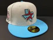 EXCLUSIVE HOUSTON ASTROS FITTED HAT OILERS CROSSOVER 45 YEARS PATCH CLUB 7 1/2