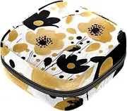 Period Bag,Sanitary Napkin Storage Bag,Black Brown Gray Floral,Tampon Holder for Purse