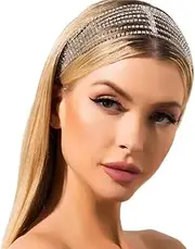 [Generic] Brides Rhinestone Elastic Head Chain Tassel Head Accessories Hair Chain Crystal Headband Headpiece Hair Accessories for Women Brides Costume
