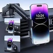 RangeTour Phone Mount for Car 3 in 1, Universal Adjustable Mobile Phone Mount Long Arm Strong Suction Cup Phone Holder for Car Dashboard Windshield Air Vent Hands Fit for All Smartphones