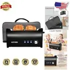 Stainless Steel 2 Slice Toaster with 6 Shade Settings & Cover, Matte Black