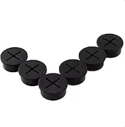 keenkee 6 PCS Flexible Silicone Cable Cord Grommet, 1 Inch Desk Grommets for Table and Other Furnitures Hole Cover, Wire Pass Through, Black Color