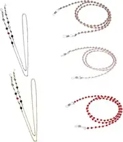 [Minkissy] 5pcs Beaded Eyeglass Holder Strap Durable and Stylish Glasses Necklace and Comfortable Eyeglass String for All Occasions