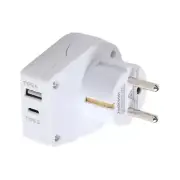 Jackson Outbound Travel Adaptor EU, including 1xUSB-A + 1xUSB-C