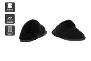 UGG Outback Unisex Premium Sheepskin Slipper (Black, Size 8M/9W US)
